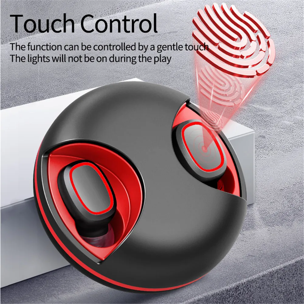 Wireless Headphones Touch Control Bluetooth V5 0 Earphones Rotation LED Display Sports Earbuds Headsets For Xiaomi Huawei