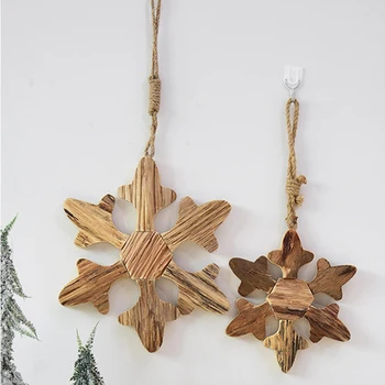 

Wooden Snowflake Pendant Christmas Home Decoration Pendant Christmas Tree Snowflake Ornament