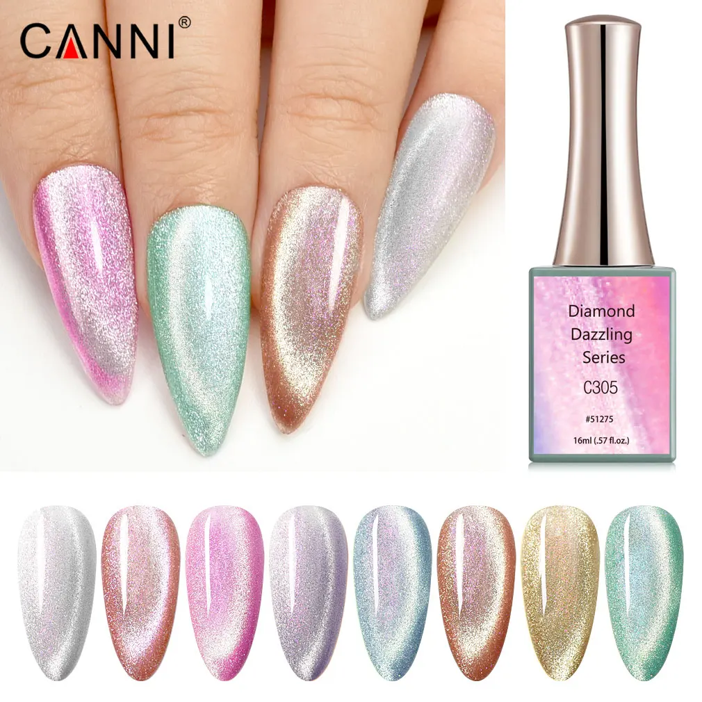 Canni New 16ml UV Nail Gel Polish Diamond Dazzling Series C303-C310 Cat Eye Glitter NailArt Manicure Varnish Enamel Lacquer 5