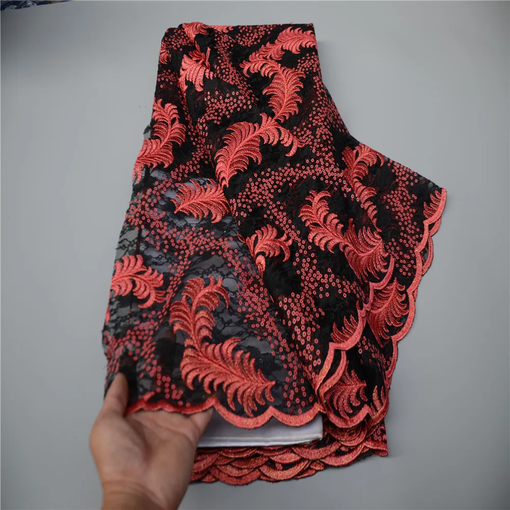 

African Beads Lace Fabric Embroidery Nigeria Mesh Lace Fabric Bridal High Quality French Tulle Lace Fabric PS916