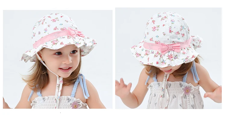Цветочная шляпа для маленьких девочек, Солнцезащитная шляпа для девочек, Цветочная шляпа, джинсовая детская шляпа с оборками для малышей
