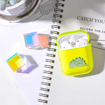 

Candy Color Case For Airpods 1/2 Case Luxury Cute Dinosaur Transparent Soft Cover For Airpods Protective Charging Box Cover Case