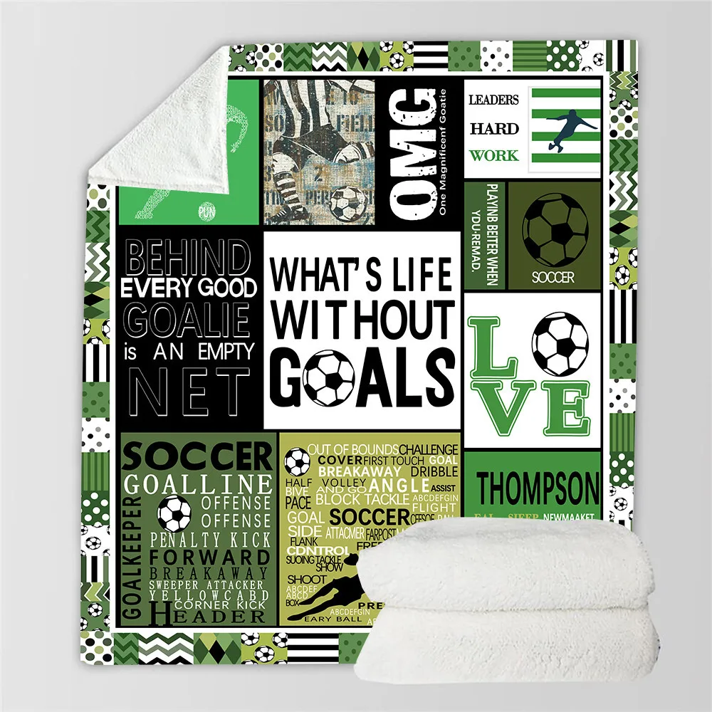 

I Love Football 3D Printed Plush Fleece Blanket Adult Home Office Washable Casual Kids Sherpa Blanket Drop Shipping 07