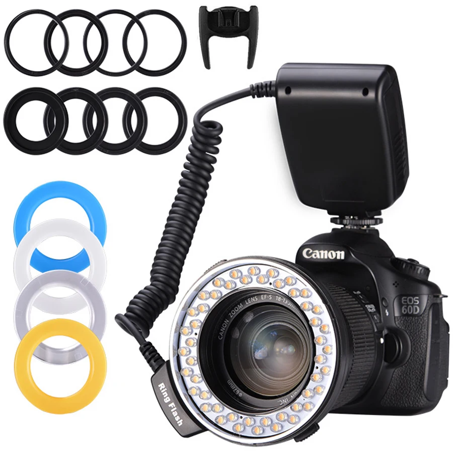 Velocidadelight para Canon Macro Anel Flash Pacote Nikon Fujifilm Olympus Pentax Dslr Câmera Foto Ringflash Luz Lde