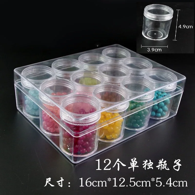 6/12/16/18/24 Grid Jewelry Storage Box Transparent Acrylic Plate Jewelry Display Box Loose Beads Storage Box 4