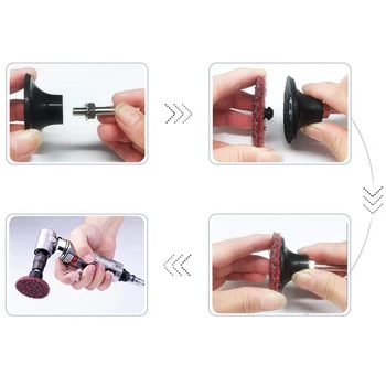 

54Pcs 2 Sanding Pads Disc Roll Lock Grinding Coarse Surface With 1 Holder Pack