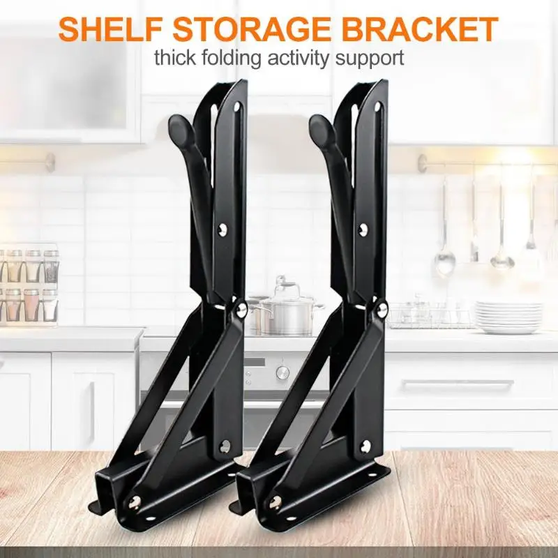 

2pcs Triangular Folding Bracket Metal Release Catch Support Table Shelf
