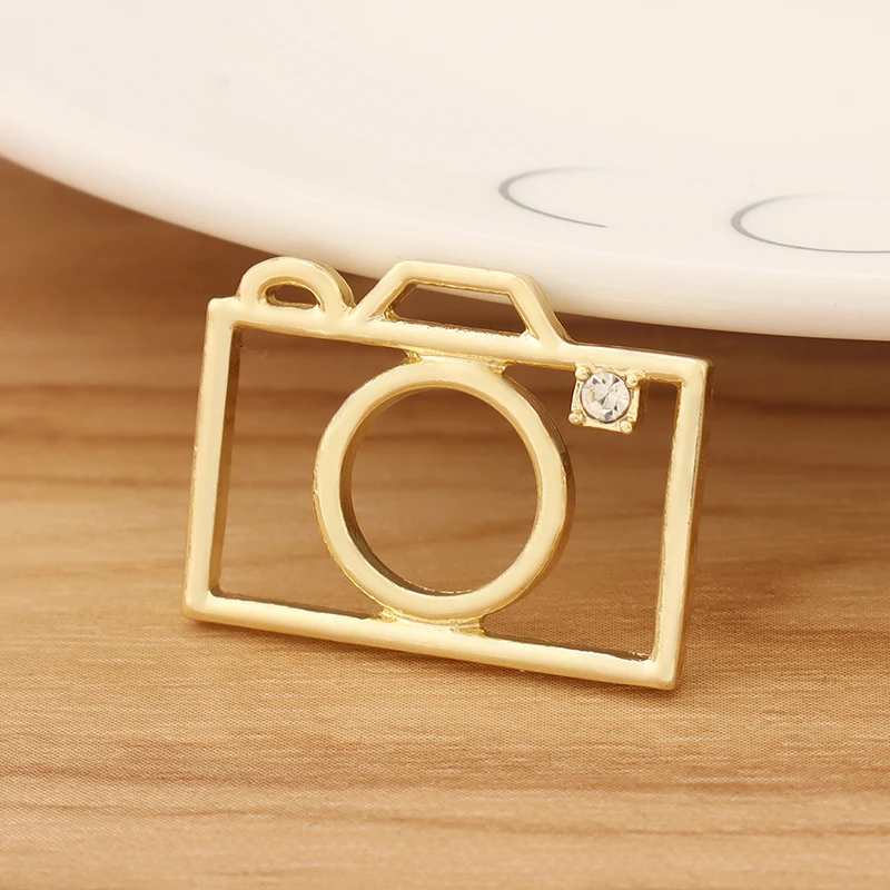 

10 Pieces Gold Color Hollow Camera Charms Pendants for DIY Earrings Necklace Jewellery Making 25x19mm