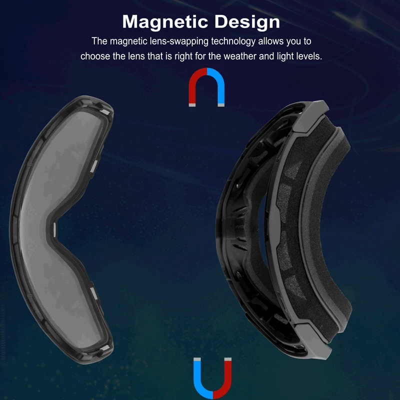 PHMAX Ski Goggles Winter Ski Glasses Magnetic Double Layer Anti-Fog Snow Goggles Protective Snowboard Goggles Case Set Men Women