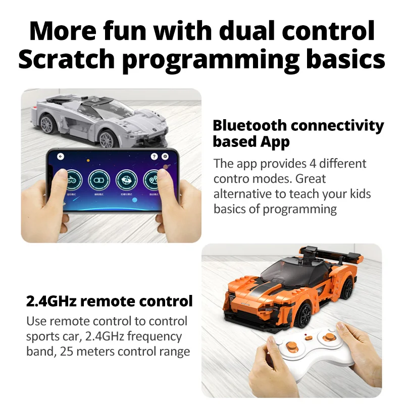 Cada APP Programming Remote Control Sports Car Building Blocks