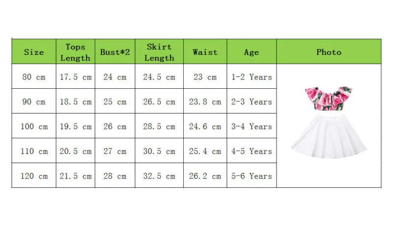 2PCS Newborn Toddler Baby Girl Summer Clothes Set Floarl Print Off Shoulder Tops+Solid Skirt Dress Outfits Set Fashionable 1-6T kids clothing set girls clothing set