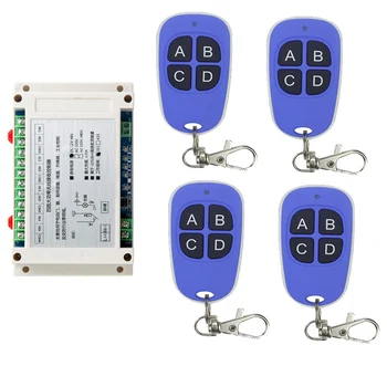 

DC 24V 36V 48V 4CH RF Wireless Remote Control Switch System Receiver+Waterproof Transmitter,315/433.92 MHz Garage Door /lamp