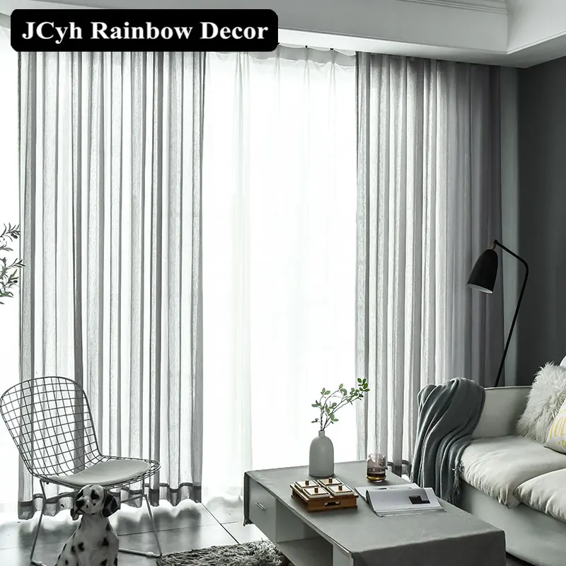JCyh современный полосатый фатин занавес s для гостиной спальни супер мягкая занавеска для окна домашний декор ткани вуаль занавес Tende