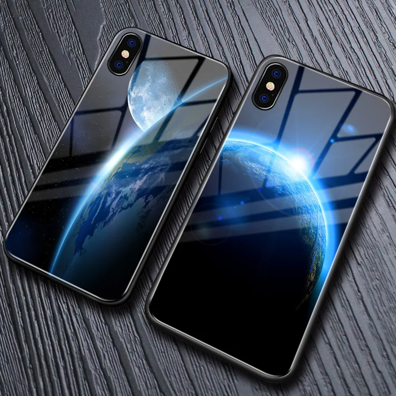 Чехол для телефона Earth solar galaxy iPhone 12 Mini 11 Pro Max SE XR XS X 8 7 6 Plus стеклянный