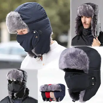 

Ski Hat Cossack Cap Earflap Trooper Faux Fur Men Women Snow Cap Russian Winter Warm Trapper