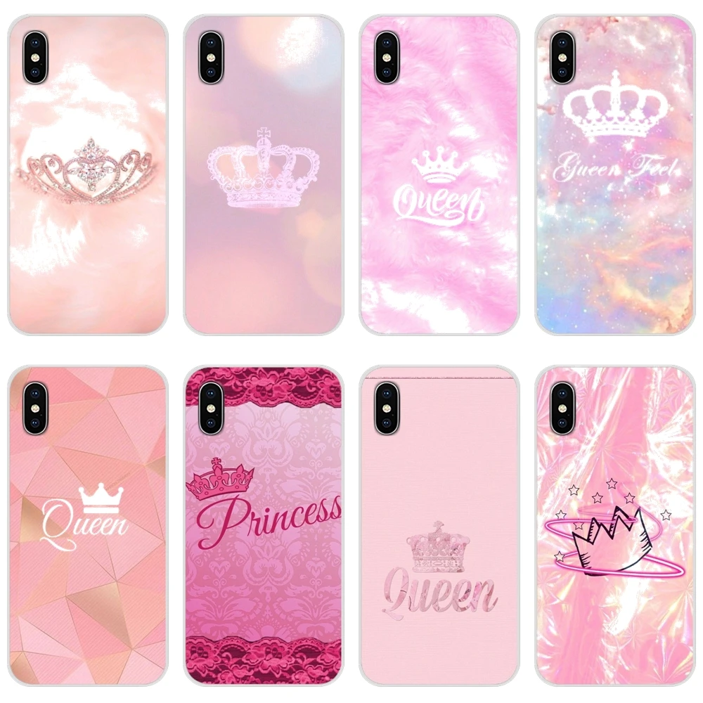 pink Crown Princess Accessories Phone Cases Covers For Xiaomi Redmi Note 3 4 5 6 7 8 Pro Mi Max Mix 2 2S Pocophone F1 | Мобильные