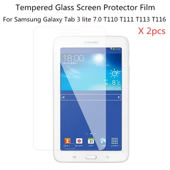 

2pcs Ultra-thin Tempered Glass For Samsung Galaxy tab 3 lite 7.0 T111 T110 T113 T116 Anti-shatter Tablet Screen Protector Film