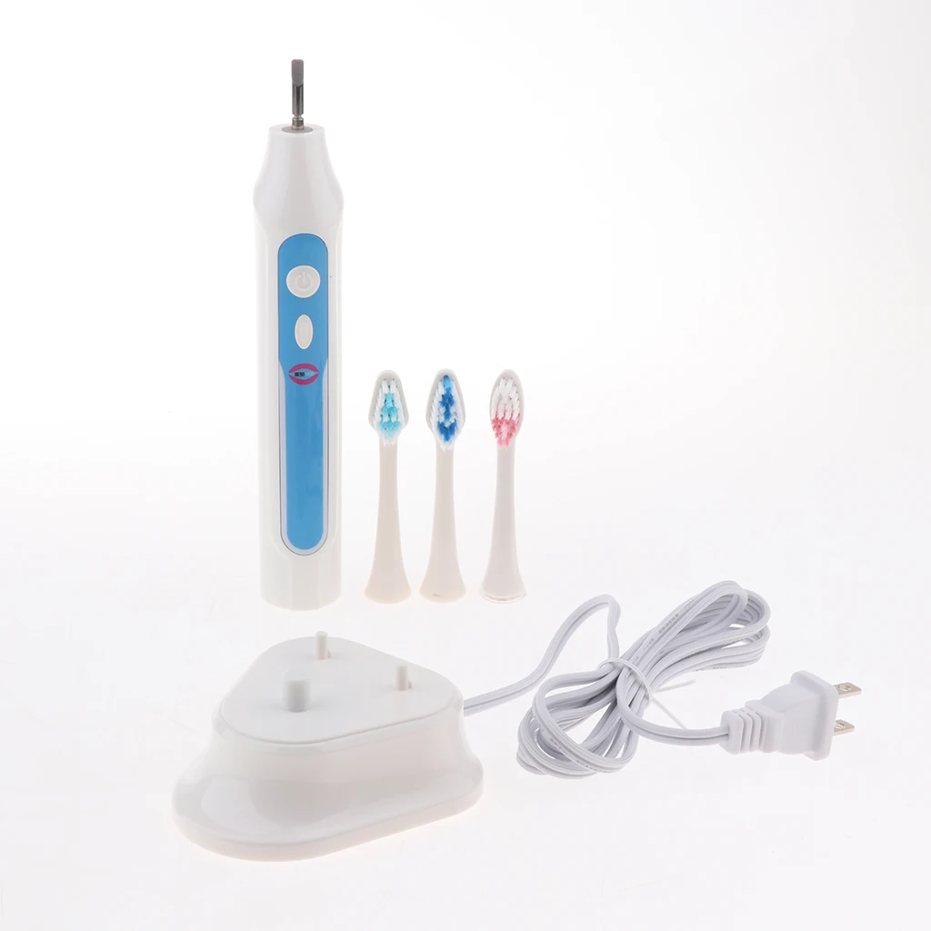 Electric Oral Care Toothbrush Hygiene +3 Tooth Brush Heads US Plug Rechargeable Sonic Toothbrush with Toothbrush Base