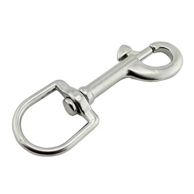 Swivel-Eye Bolt Snap Hook Marine Grade 316 Stainless Steel Rotate Oval Ring  Spring Loaded 65mm