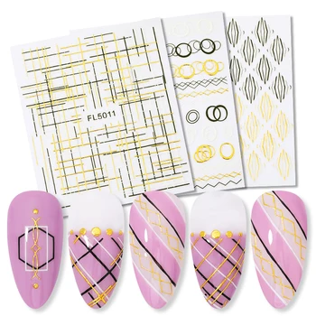 

1 Sheet 5D Nail Stickers Geometric Transfer Beautiful Decals Decoration Art Accessories DIY Design