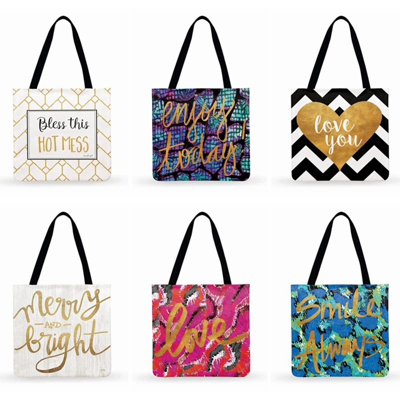 

Modern Simple Rose Gold Print Tote Bag Women Casual Tote Ladies Shoulder Bag Women Clutch Bag Foldable Shopping Bag Fashion Bag