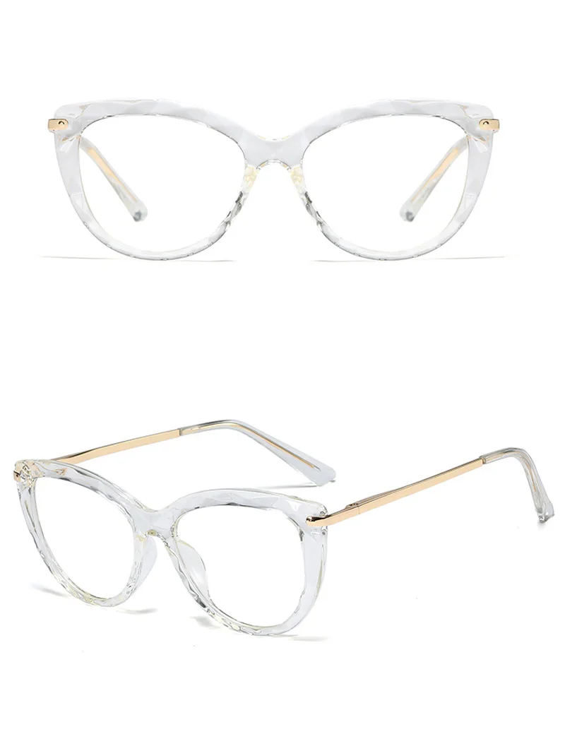 Peekaboo tr90, женские очки по рецепту, женские, кошачий глаз, половина металла, золотые, черные, прозрачные очки, Женская оправа, прозрачные линзы