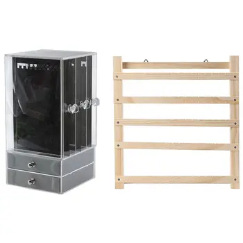 

2 Pcs New Acrylic Jewelry Organizer Box for Necklace Display Storage Case Earrings Bracelet Hanger