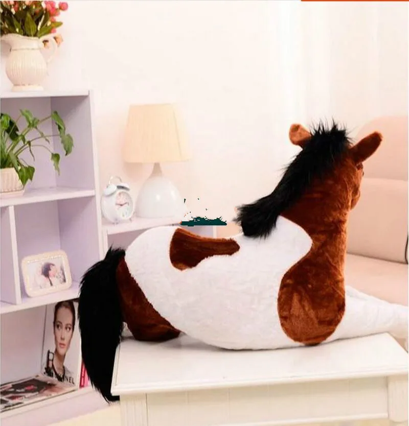 130cm X 60cm Giant Soft Horse Plush Emulational Stuffed Animals Toys Doll Gift