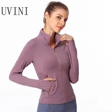 Женская Студенческая спортивная куртка на молнии для йоги, бега, фитнеса, тренировочные костюмы, пальто с длинным рукавом, толстовки с дырками для большого пальца