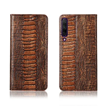 

Genuine real leahther ostrich foot pattern phone bag for Huawei Honor 9X Pro/Huawei Honor 9X flip case card slot holder capa