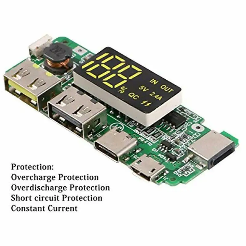 4 шт. 186 50 зарядная плата с двумя разъемами USB 5 В 2.4A мобильный Мощность банка модуль