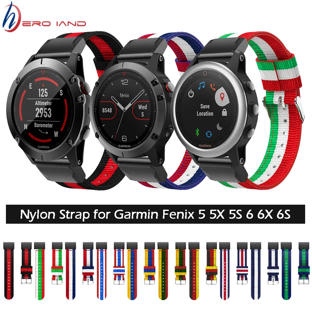 20 мм/22 мм/26 мм нейлоновый ремешок для наручных gps-часов Garmin Fenix 5X 5S плюс 6 6s 6x /3