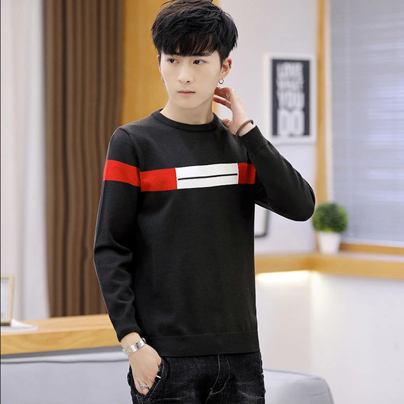 メンズプリントセーター 厚手のフリーススウェットシャツ カジュアルスリムニット タートルネック 防寒着 E Baihui Pullovers Aliexpress