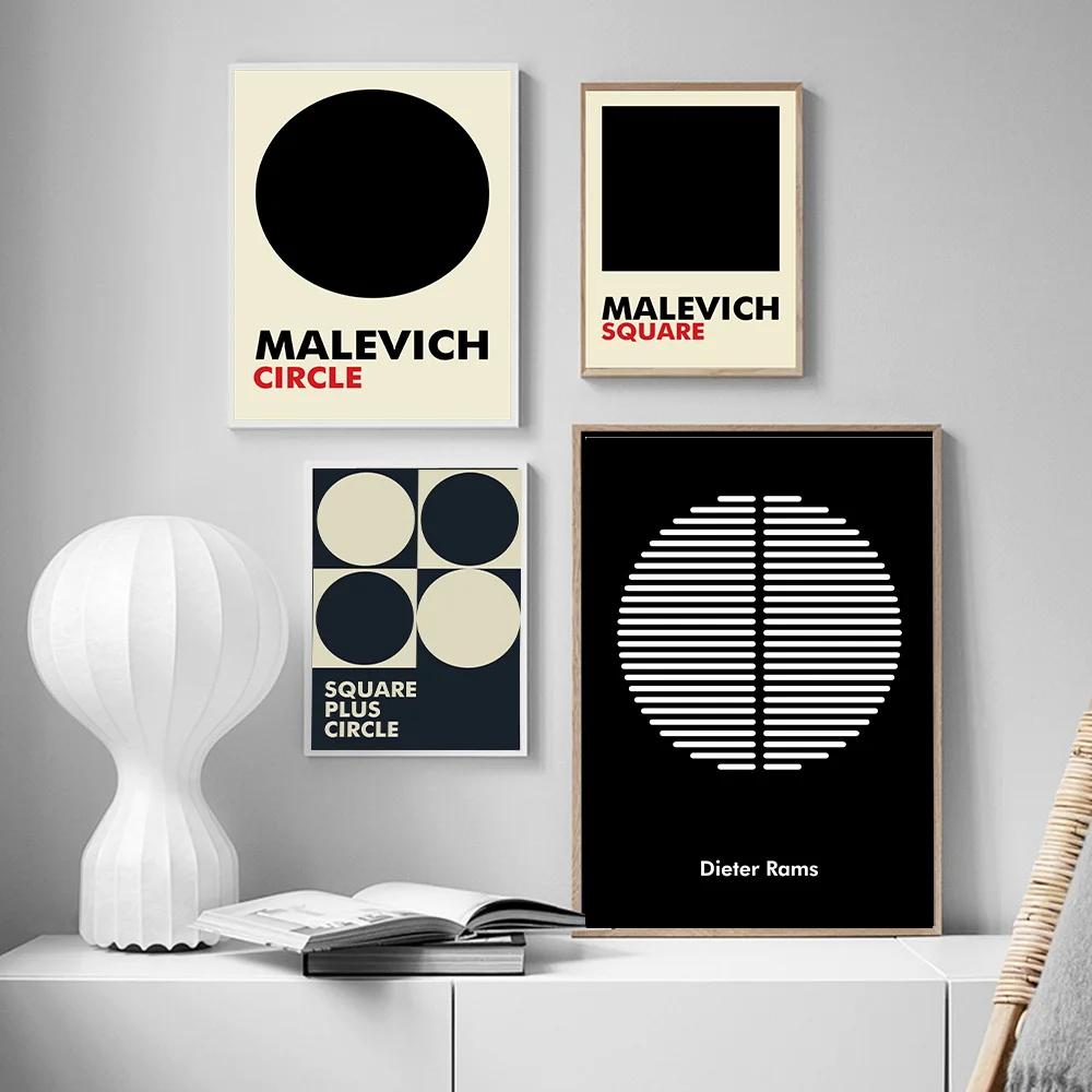 Impresión cuadrada circular del círculo del arte de la geometría circular  supremacist de Kazimir Malevich, cartel de arte abstracto moderno  minimalista de mediados de siglo - AliExpress, image size:1000x1000