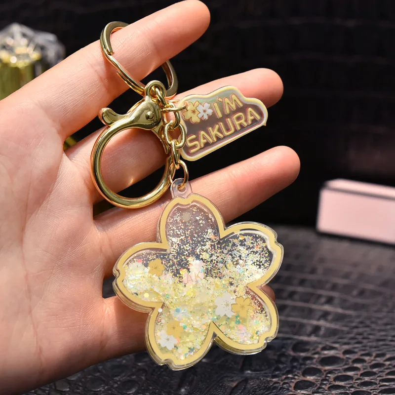 キーホルダー,オイル,桜の形をしたクリエイティブなアクリル