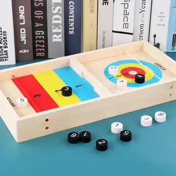 

Table Curling Game Hockey Wood Table Game Parent-Child Interaction Board Game Learning Early Education Educational Toys