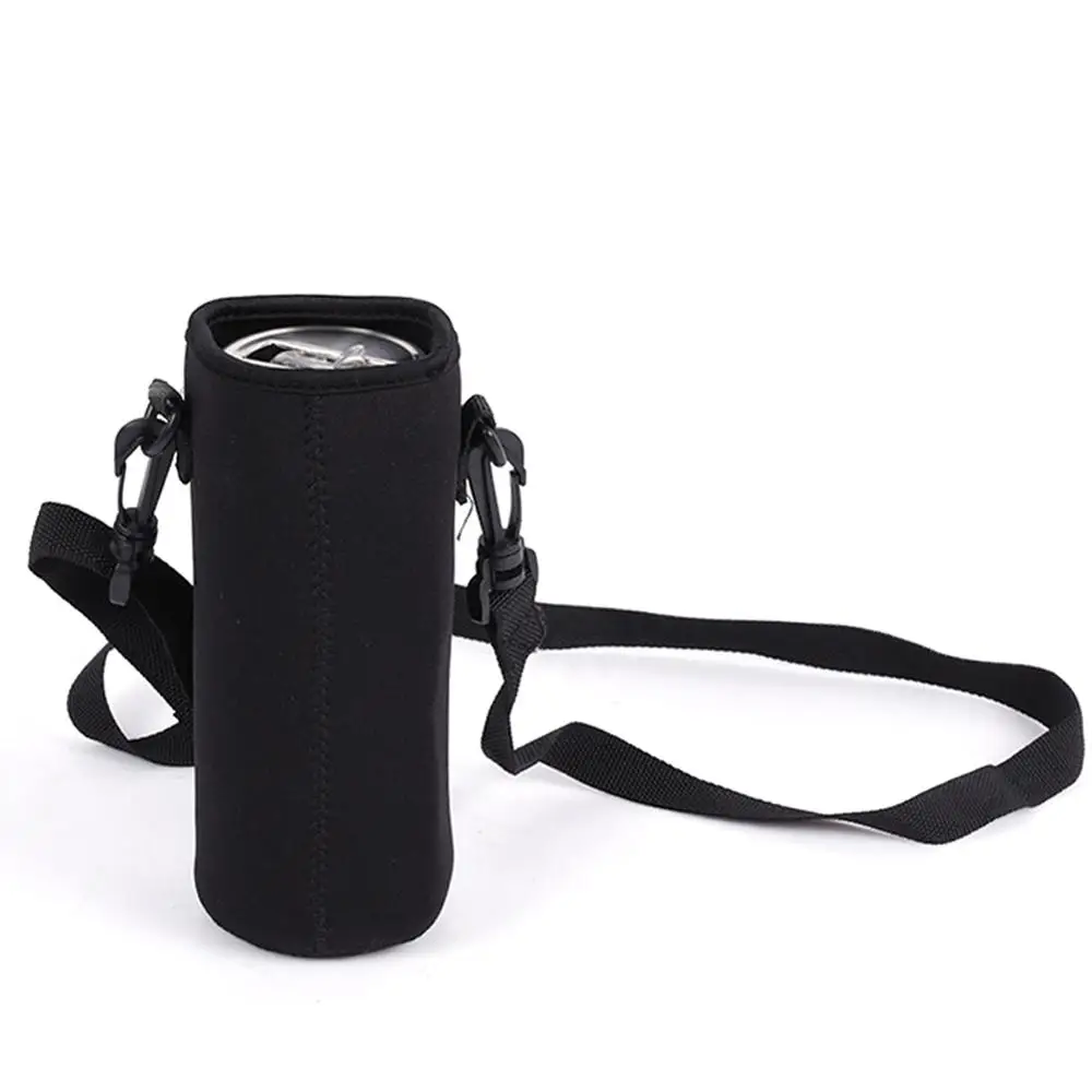 420-1500ML Water Bottle Cover Bag Pouch w/Strap Neoprene Water Pouch Holder Shoulder Strap Black Bottle Carrier Insulat Bag water bottle holder,bike water bottle bag