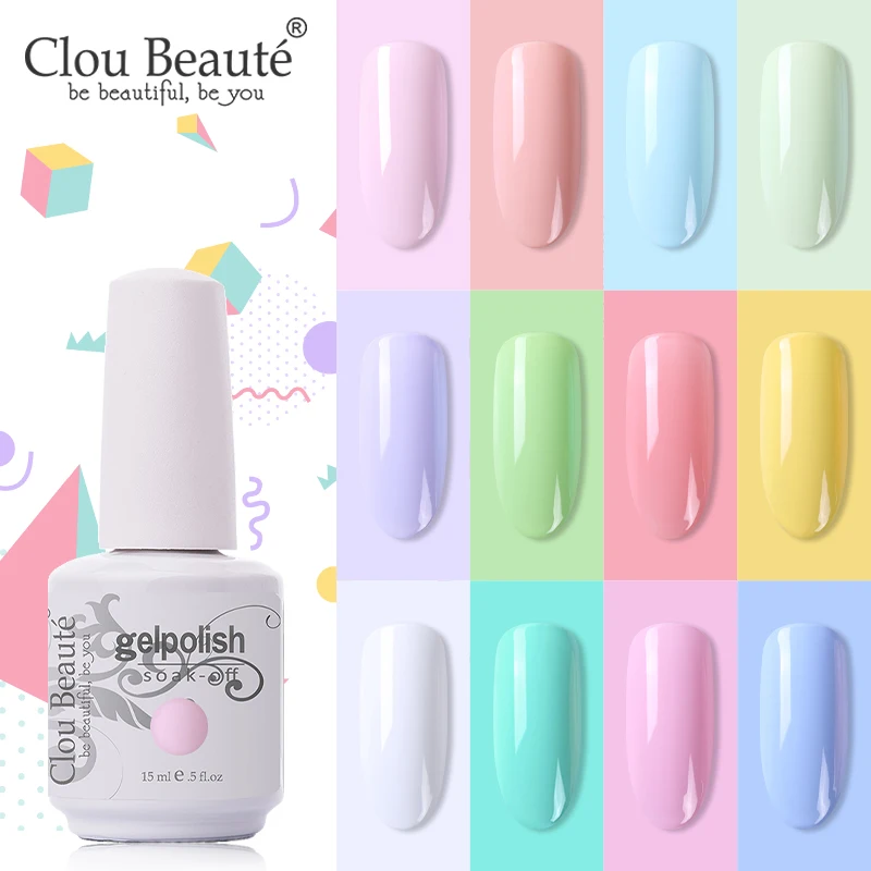Clou Beaute 64 colores uñas Gel pulido Vernis Ongle Semi permanente pegamento de uñas barniz 15ml capa superior para Base Gel de uñas UV colores