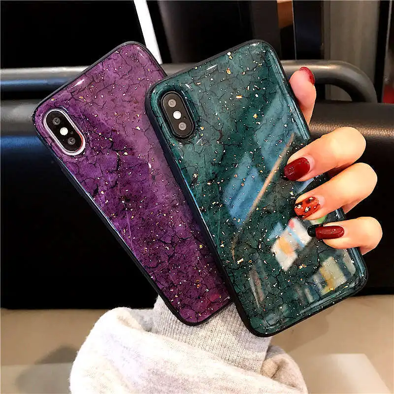 Luxury Glitter Marble Gold Oil Sequins Case For apple iphone 11 Pro Max 12 mini Cover X XR XS 7 8 6 6S Plus | Мобильные телефоны и