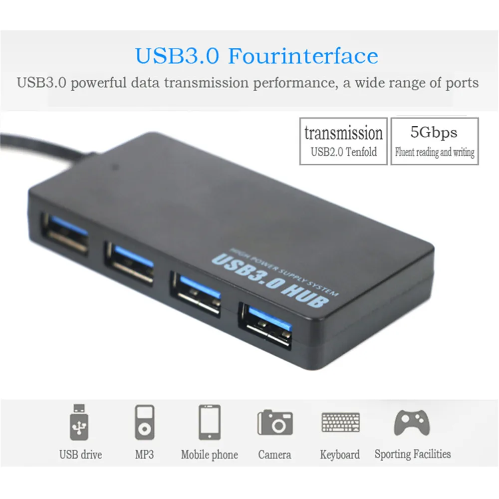 4 порта usb 3,0/TYPE-C концентратор 5 Гбит/с высокоскоростной USB разветвитель адаптер Мульти USB 3 концентратор для ноутбука