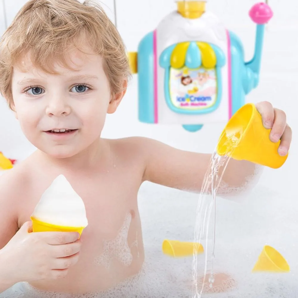 Baby Ice Cream Bubble Machine Toys for Children Bathroom Summer New Year Gift Bath Activities Girl Boys Foam Maker Shower Game (8)