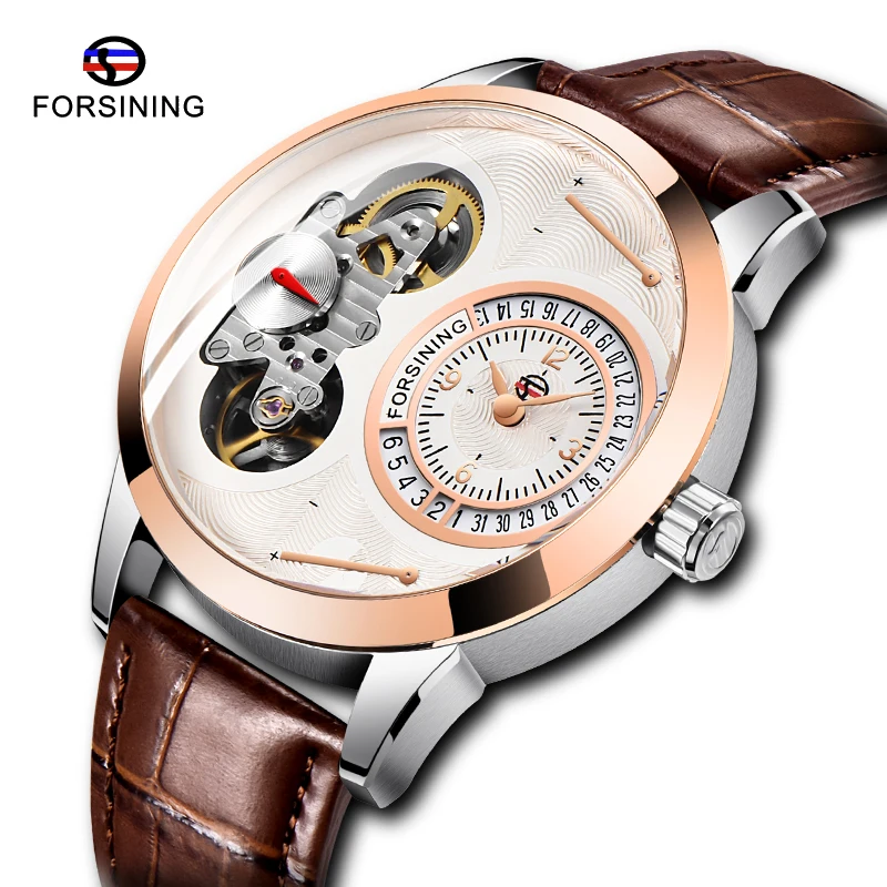 

FORSINING Automatic Mens Watches Tourbillion Design Second Hand Small Dial Display Watch men Luxury Calendar Wristwatch for men