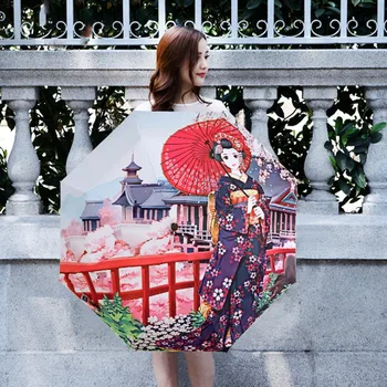 

Japan sakura Kimono Anime Cosplay Beijing opera Sun Umbrella Ultraviolet-proof Students Teen Gifts