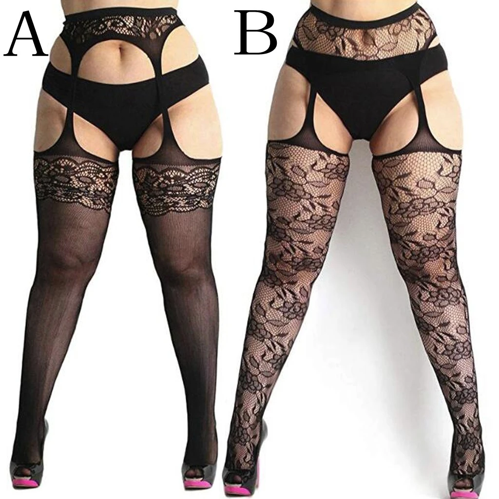 black lace stockings plus size
