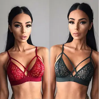 

2019 Sexy Lace Bra Tops for Women Bralette Unpadded Bra Bustier Bra Floral Lace Sheer Underwire Lingerie Underwear Crop Top Tops