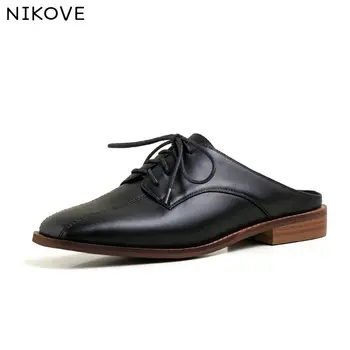 

NIKOVE 2020 Elegant Summer Square Toe Women Pumps Shoes Cow Leather+PU Low Heel Casual Slip On Fashion Shoes Size 34-39