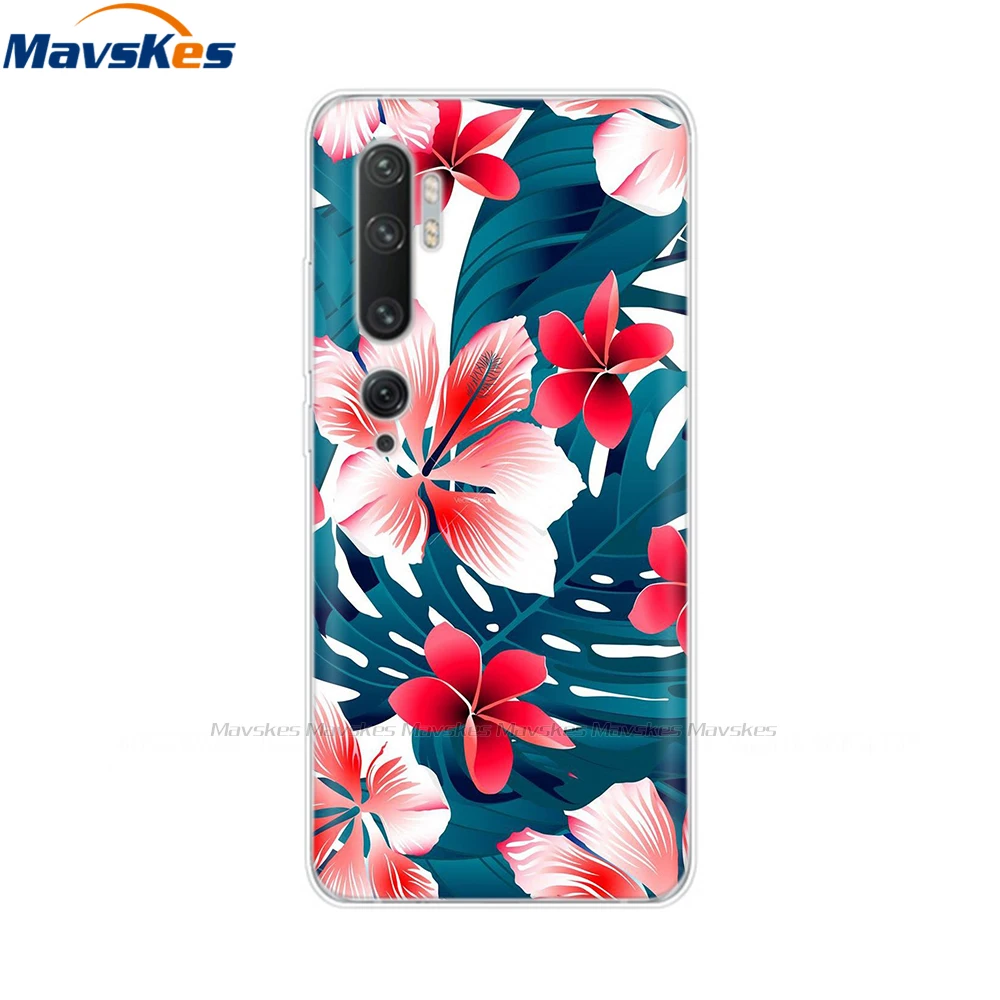 phone cases for xiaomi 6.67" For Xiaomi Mi 10 Case Soft TPU Phone Cover for Xiaomi Mi 10 Pro Mi10 Silicon Shell Bumper Etui Flower Girls Painted Cover xiaomi leather case Cases For Xiaomi
