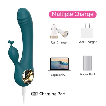 10 Speed G Spot Vibrator USB Rechargeable Powerful Dildo Rabbit Vibrator for Women Clitoris stimulation Massage Adult sex toys 3