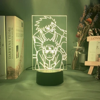 

Kids Night Light Naruto Uzumaki Naruto and Kakashi Nightlight for Room Decorative LED Night Lamp Manga Gift for Child Boys