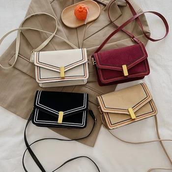 

Female Embroidery Shoulder Handbags Solid Envelope Messenger Bag Commuter Trunk Popular Simple Female Daily Bag